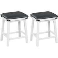 Costway 2Pcs 62cm Bar Stools PU Leather Padded Upholstered Counter Height Chair Backless