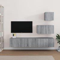 Berkfield Home 4 Piece TV Cabinet Set Grey Sonoma Engineered Wood