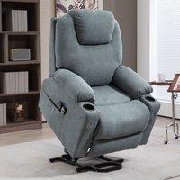 HOMCOM Riser & Recliner Chair with Vibration Massage Heat Quick Assembly in Dark Grey