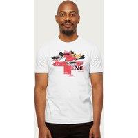 Looney Tunes Men's Football Daffy Duck For England Euro T-Shirt in White | Size: 2XL