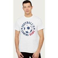 Football's Coming Home Men's Football Badge England Euro T-Shirt in White | Size: Large