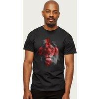 Coto7 Men's England World Cup Football Lion Cross T-Shirt in Black | Size: Small