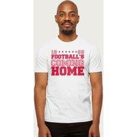 Football's Coming Home Men's Halftone Dots England Euro T-Shirt in White | Size: Medium