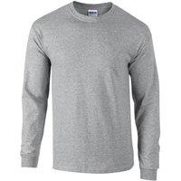 Gildan Men's Ultra Cotton Long-Sleeved T-Shirt in Grey | Size: 4XL