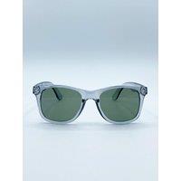 SVNX Men's Translucent Grey Wayfarer with Khaki Lenses in Dark Grey