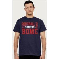 Football's Coming Home Men's Sports Text England Euro T-Shirt in Navy | Size: XL