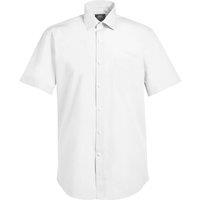 Brook Taverner Men's Rosello Poplin Short-Sleeved Formal Shirt in White | Size: 15 inches