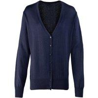 Premier Women's Cotton Acrylic V Neck Cardigan in Navy | Size: 10