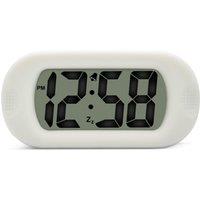 Acctim Silicone Digital Alarm Clock Smartlite Crescendo Alarm Easy Read Jumbo Display Silicone Case in White