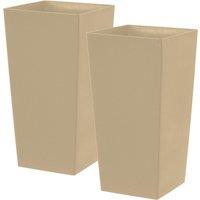 simpa Milano Grande 27L Square Planters - Set of 2 in Taupe