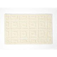 Homescapes 100% Cotton Tufted Tile Bath Mat in Beige