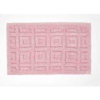 Homescapes 100% Cotton Tufted Tile Bath Mat in Pink