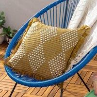 Furn Kadie Woven UV Water Resistant Outdoor/Indoor Cushion in Gold | Size: 45 cm x 45 cm