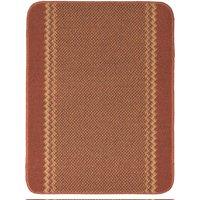 THE RUGS Washable Designer Rugs & Mats Lined Bordered Design in Terra | 116T in Burnt Orange | Size: 50 cm x 80 cm
