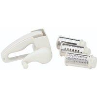 KitchenCraft Plastic Rotary Grater Mill With Three Blades in White