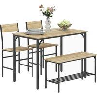 Industrial 4 Piece Dining Table and Chairs Set Kitchen Table Set of 4