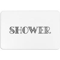 Shower White Stone Non Slip Bath Mat