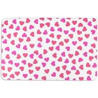 Pink Hearts White Stone Non Slip Bath Mat