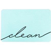 Clean Scribble Aqua Blue Stone Non Slip Bath Mat