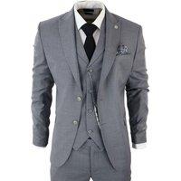 Infinity Leather Men's Classic 3-Piece Plain Suit in Grey | Size: 44R