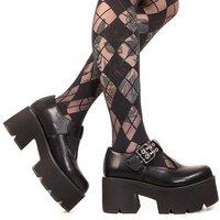 Lamoda Women's Watch Me Black Chunky Mary Jane 'Shoes' UK4 - Gothic Platform Heels | Size: 8