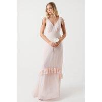 Tie Shoulder Chiffon Maxi Bridesmaids Dress