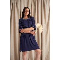 Pretty You London Women's Bamboo Classic Tee Dress in Dark Navy | Size: 20