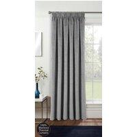 Enhanced Living 100% Blackout Luxury Supersoft Velvet Thermal Tape Top Door Curtain Panel in Grey | Size: 168 cm width x 214 cm drop
