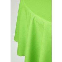 Homescapes Plain Cotton Round Tablecloth, 178 cm in Lime