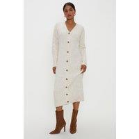 Chunky Knit Button Through Midi Dress