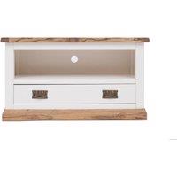 Cabinet Bits Tropea Off-White 1 Drawer TV Cabinet Brass Drop Handle