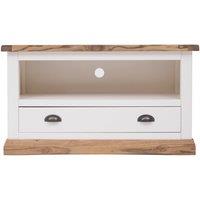 Cabinet Bits Tropea Off-White 1 Drawer TV Cabinet Brass Cup Handle
