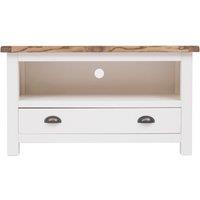 Cabinet Bits Lovere Off-White 1 Drawer TV Cabinet Brass Cup Handle