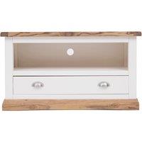 Cabinet Bits Tropea Off-White 1 Drawer TV Cabinet Chrome Cup Handle