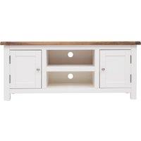Cabinet Bits Lovere Off-White 2 Door TV Cabinet Chrome Knob