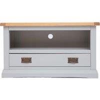 Cabinet Bits Loreo Light Grey 1 Drawer TV Cabinet Brass Drop Handle