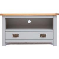 Cabinet Bits Argenta Light Grey 1 Drawer TV Cabinet Brass Drop Handle