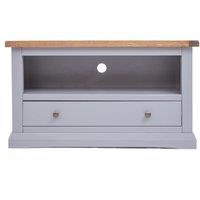 Cabinet Bits Rocca Grey 1 Drawer TV Cabinet Brass Knob