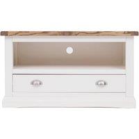 Cabinet Bits Cosenza Off-White 1 Drawer TV Cabinet Chrome Cup Handle