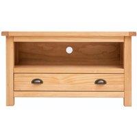 Cabinet Bits Lugo Waxed 1 Drawer TV Cabinet Brass Cup Handle in Light Brown
