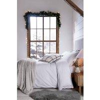 Murmur 'Laila' Brushed Cotton Duvet Cover in White | Size: Super King