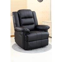 More4Homes Loxley Bonded Leather Manual Recliner Armchair Sofa Home Lounge Chair in Black