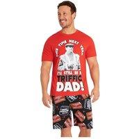 Only Fools and Horses Men's Summer Short Sleeve Pyjama Set in Red | Size: XL