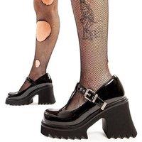 Lamoda Women's Quiet Storm BlackPAT Chunky Mary Jane Shoes Trendy Bold Streetwear in Black | Size: 4