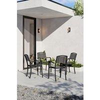 Grey Outdoor Garden Dining Armchairs Set of 4