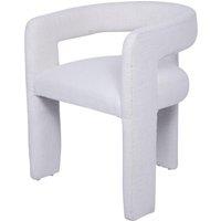 Libra Interiors Fully Upholstered Ivory Slub Chair in White