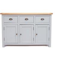 Cabinet Bits Argenta Light Grey 3 Drawer 3 Door Sideboard Brass Cup Handle