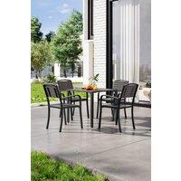 4-Seater Garden Dining Table and Armchair Set