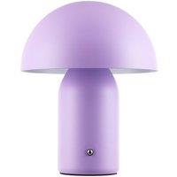 Happy Homewares Modern Rechargeable Mushroom Table Lamp with Touch Dimmer Button in Lilac | Size: 10 inches