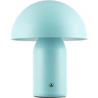 Happy Homewares Modern Rechargeable Mushroom Table Lamp with Touch Dimmer Button in Duck Egg Blue | Size: 10 inches
